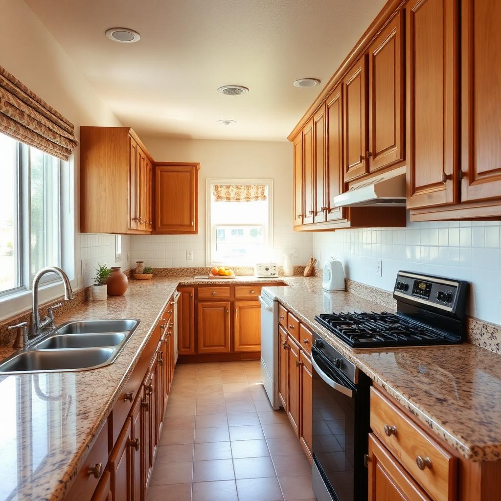Granite countertops in a military-era rental kitchen near Fort Bliss Museum