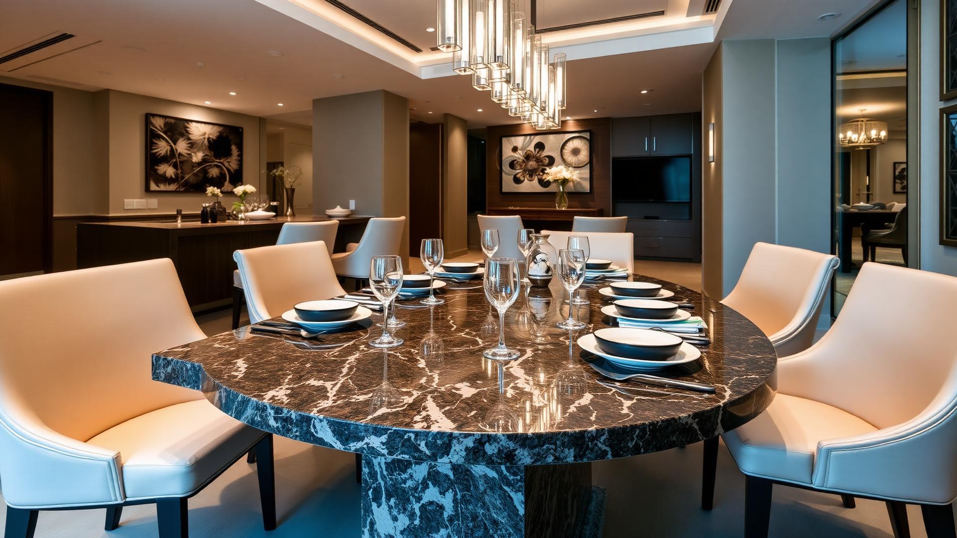 Custom stone dining table in El Paso TX